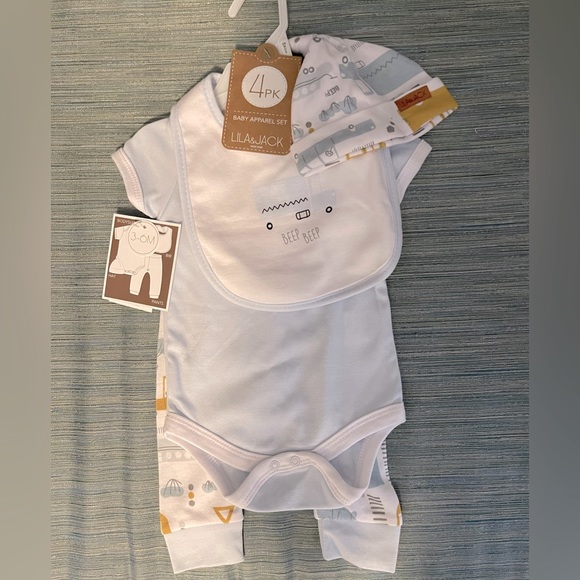 LILA&JACK Matching Sets 4piece Baby Onesie Set With Bib Hat Onesie And Pants 36m Poshmark